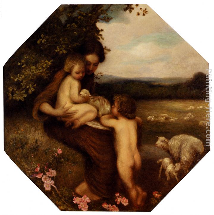 Motherhood painting - Edward Stott Motherhood art painting
